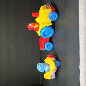 Vintage Hasbro Playskool Tractor/wagon, FP Plane and 2 Zoo Zoo shakers